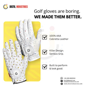 Custom Made Men's Premium White Cabretta Leather Golf Glove Right Hand Non-Slip <b>Hook</b> Loop Closure Unisex Outdoor Sports Use - Product Image 5