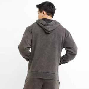 Sudadera con capucha lavada con ácido extragrande de lujo personalizada, fabricación de 100% algodón, Sudadera con capucha para hombre de rizo francés al por mayor - Product Image 2