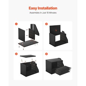 Organizzatore da Scrivania in Legno a 4 Scomparti, Smontabile, con Archiviazione Verticale per Ufficio o Cassetti - Product Image 6