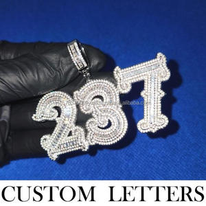 Collier personnalisé avec numéro 3 2 4, pendentif en diamant moissanite, bijoux de luxe, cadeau hip-hop - Product Image 4