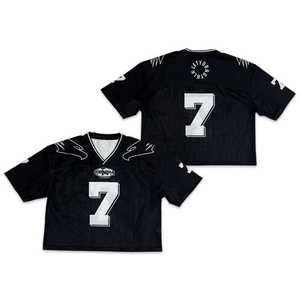 Logo personnalisé maillot de football américain de haute qualité 100% polyester unisexe XL vêtements de sport numéro motif hauts et chemises - Product Image 4