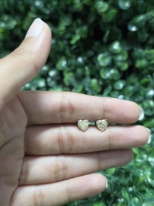 Pendientes de Diamantes Amarillos con Corte Corazón, Certificados por IGI, Chapados en Oro, Pendientes de Lujo para Mujer, para Regalo de Boda o Fiesta - Product Image 3