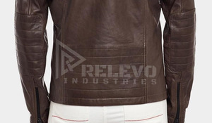 เสื้อแจ็คเก็ตหนังบุขนแกะสำหรับผู้ชาย ฤดูหนาว  แบบหนา  หนังแท้  บุใย  แบบนักขี่มอเตอร์ไซค์  ออกแบบได้ตามสั่ง - Product Image 6