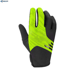 Gants de cyclisme demi-doigts noirs et vert fluo en nylon respirant unisexe pour usage extérieur - Product Image 4
