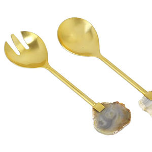 Cuillère de service en acier inoxydable poli miroir de qualité supérieure, design simple, look vintage classique, grande cuillère pour servir les aliments - Product Image 1