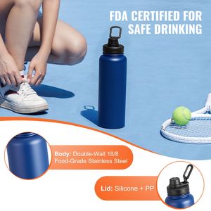 Borraccia Termica da Campeggio e Escursionismo in Acciaio Inossidabile da 40 oz con Coperchio a Bocca Larga e Design a Doppia Parete - Product Image 6