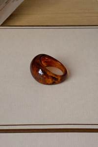 Amber Tone Resin Fashion <b>Ring</b> Oval Statement Band Vintage Accent Jewelry for Women by MN EXPOTRS - Product Image 3