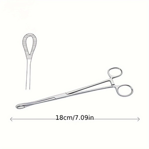 Pinza quirúrgica de acero inoxidable para sujetar esponjas Forster, para perforaciones corporales y apósitos, con certificación ISO - Product Image 1