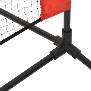 Filet de tennis noir et rouge 196.9 \ "x39.4 \" x34.3 \ "Polyester durable pour équipement de cour - Product Image 5