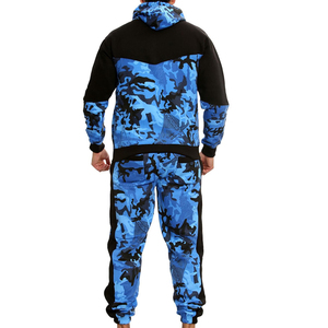 Men's Winter Tracksuit Cotton Polyester Breathable Quick Dry Casual Stylish Sportswear Full <b>Zip</b> Fleece Tapered <b>Joggers</b> Solid - Product Image 2