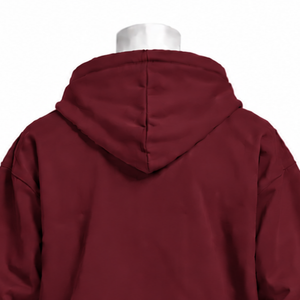 <b>Burgundy</b> Indus Embroidered Pullover <b>Hoodie</b> Floral Needlework Kangaroo Pocket Oversized Casual Streetwear Winter Sweatshirt - Product Image 4