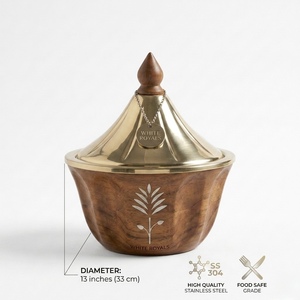 Olla térmica de madera ecológica, duradera y de primera calidad, con tapa de acero inoxidable, para servir comida, ideal para catering, buffet, Majlis y Ramadán. - Product Image 5