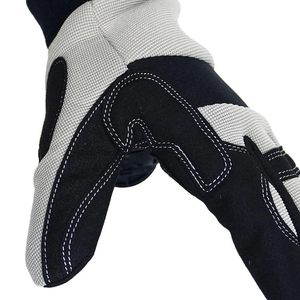 Guantes de Trabajo de Cuero PU Blancos y Negros con Puntas Antideslizantes, Muñequera Elástica, Guantes de Seguridad de Uso General para Mecánicos - Product Image 4