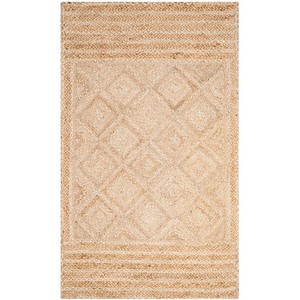 Tapis géométrique en jute rectangulaire à tissage plat moderne pour salon, écologique, à poils ras, fait main, nettoyage à sec, adapté aux animaux domestiques, antidérapant - Product Image 5