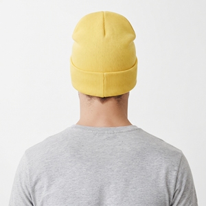 Gorro de Punto Acrílico Personalizado Unisex Amarillo con Bordado, Gorro de Invierno Cálido, Gorro de Esquí Transpirable y Suave para Exteriores con Bufanda - Product Image 6