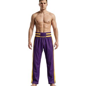 Ochre Tan Striped Waist Boxing <b>Trousers</b> Durable Martial Arts Apparel Comfortable Sports Training Boxing <b>Trousers</b> - Product Image 4