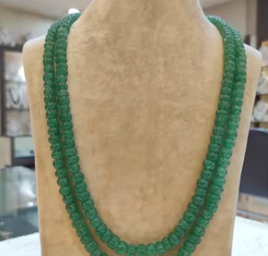 Ensemble de colliers classiques à 2 rangées d'émeraudes de meilleure qualité pour femmes et filles, mariages, fiançailles - Product Image 2