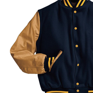 Créez vos propres logos personnalisés pour les vestes universitaires, les vestes de sororité, les vestes de fraternité, les vestes d'écoles et les vestes de collèges. Corps 100 % laine et manches en cuir. - Product Image 5