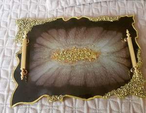 Handmade Eco-Friendly Resin Serving <b>Tray</b> with Creative Design Customized Size & Color Model - Product Image 3