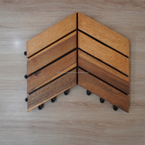 Azulejos de cubierta de Acacia modernos de 12mm Diseño de espiga Premium con acabado suave Color natural para pisos al aire libre - Product Image 3