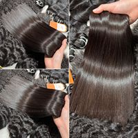 100% Haute Qualité Trame Os Cheveux Raides Meilleure Qualité Longueur 12 14 Pouces Naturel Noir Couleur Prêt À Expédier