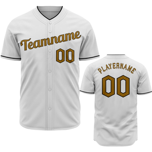 Maillot de baseball blanc à manches courtes boutonné, uniforme d'équipe personnalisé, respirant, en polyester, pour hommes - Product Image 1