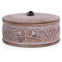 Tortilla en bois réchauffeur panier vaisselle marmite avec couvercle maison cuisine salle à manger décor mangue bois bol Chapati Roti porte-pain boîte