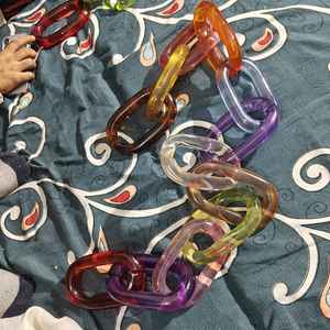 Chaînes en résine transparente colorées pour projets de décoration murale, séparateurs de pièce, accessoires de rideaux style ange - Product Image 4