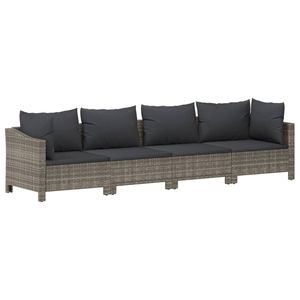 Conjunto Modular Grande de Muebles de Jardín de Ratán PE Gris, Muebles Modulares de Exterior de Primera Calidad - Product Image 6