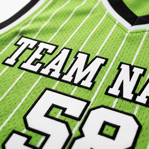 Custom Green Striped Basketball Uniform Set V-Neck Sleeveless Moisture Wicking Jersey <b>Shorts</b> for Adults Unisex Team Wear - Product Image 5