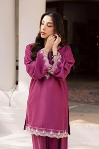 Women Rayon Kurta Loose Fit <b>Floor</b> Length Traditional Embroidered Purple Ethnic Wear India Pakistan Style Casual All Seasons - Product Image 5