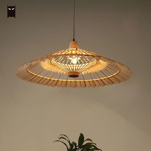 Modern Rustic Bamboo Pendant <b>Lamp</b> Shade For Dining Room And <b>Kitchen</b> - Product Image 4