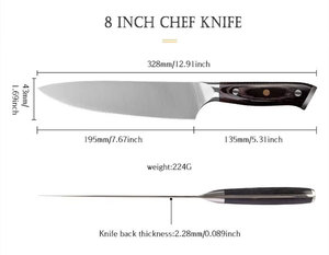 Couteau de Chef Santoku Damas 8 Pouces pour Usage Quotidien, Forgé à la Main, Finition Polie, Manche en Bois de Cocobolo, Ambidextre pour Trancher - Product Image 6