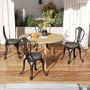 Juego de 4 Cojines Lavables a Máquina para Sillas de Patio, Color Gris Oscuro, 15 x 15 x 3 Pulgadas, para Sillas de Comedor, Bistro y Camping - Product Image 2