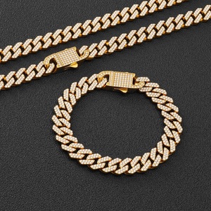 Bracelet gourmette cubaine en argent 925 plaqué or avec diamants de laboratoire, chaîne Miami Curb Iced Out pour homme, bijoux de luxe Hip Hop - Product Image 4