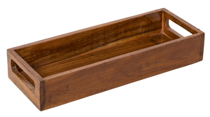Bandeja Rectangular de Madera Hecha a Mano con Asas Recortadas, Bandeja de Almacenamiento con Borde Elevado Profundo para Desayuno, Mesa de Comedor, Cocina - Product Image 4