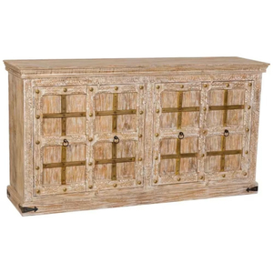 Vintage Wooden <b>Storage</b> Cabinet <b>Sideboard</b> Buffet Cabinet Distressed Wood Accent Cupboard for Living Room Bedroom - Product Image 3