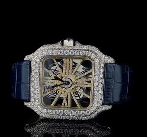 Montre de luxe en moissanite sertie de diamants étincelants, coupe parfaite, grand cadran, design sur mesure pour les soirées et le style - Product Image 1