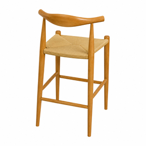 Silla de Bar Elvaro de Madera de Teca Duradera, Diseño Moderno y Minimalista con Tejido de Cuerda, Altura de Barra Comercial, Directo de Fábrica Oscar - Product Image 6