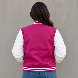<b>Women's</b> Leather sleeves <b>Varsity</b> <b>Jacket</b> , <b>Women</b>’s <b>Varsity</b> Leather <b>Jacket</b> , <b>Women</b>’s Letterman <b>Jacket</b> , Leather <b>Jacket</b> woman - Product Image 5