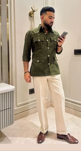 Chemise décontractée pour homme, inspirée de la chasse, confectionnée en tissu 100% lin de qualité supérieure, teinture unie, écologique, respirante, confortable, manches longues - Product Image 4