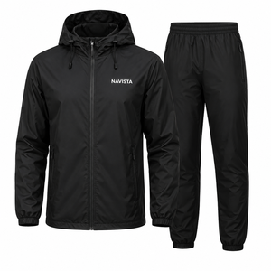 Custom Design Unisex Autumn Windbreaker Set Full <b>Zip</b> <b>Hooded</b> Jacket Matching Pants Outfit OEM ODM Breathable Waterproof - Product Image 3