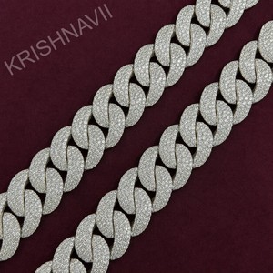 Cadena Cubana de Lujo de 23MM con Moissanita, Chapada en Oro y Plata, Certificada por IGI, Estilo Miami, Collar Hip Hop para Hombre y Mujer, Regalo de Moda - Product Image 5