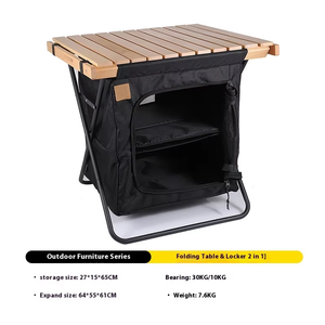 Table de camping portable, armoire de rangement de camping, table de camping pliable avec organisateur de rangement pour pique-nique en plein air - Product Image 2