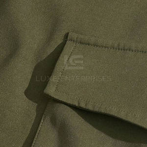 Pantalon cargo pour homme à taille haute, léger, coupe droite, avec plusieurs poches, 100% coton, marque privée - Product Image 3