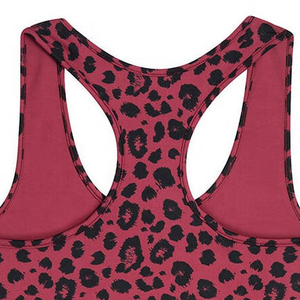 Soutien-gorge de sport pour femme imprimé léopard, dos nageur, col ras du cou, maintien moyen, respirant, idéal pour le fitness et l'entraînement - Product Image 3