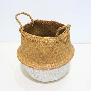 Cesto de Almacenamiento Plegable con Asas, Diseño Nuevo, con Acabado Blanco en Forma de Hoja de Palma, para Ropa Sucia - Product Image 6