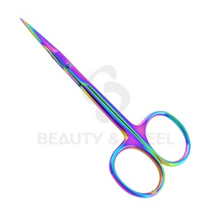 Ciseaux de manucure de qualité chirurgicale supérieure avec poignées ergonomiques fines et esthétique arc-en-ciel pour une précision experte - Product Image 5