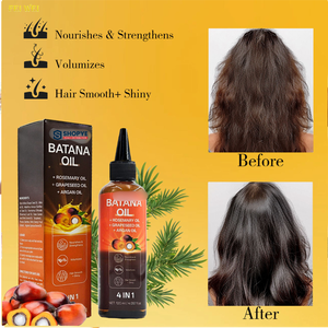 Aceite de Batana Vegano Orgánico de Marca Privada para el Crecimiento del Cabello, Nutritivo para Cabello Dañado y Mujeres Negras, con Romero, Semilla de Uva y Argán - Product Image 4