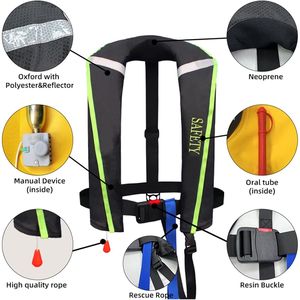 Gilet de sauvetage gonflable manuel pour adultes, profil bas, PFD, supporte jusqu'à 330 lb - Product Image 3
